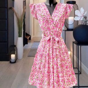 Robe imprimer ceinturée