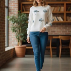 Pull blanc cassé